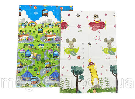 Дитячий термокилимок двосторонній Складний Літак ХРЕ 005/025 Цирк 1.8х1.2м 8мм +сумка, фото 1