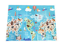 Дитячий термокилимок двосторонній Складний Мапа світу HF38/HF50 Тваринки 200х150х1см +сумка, фото 4