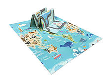 Дитячий Складний термокилимок двосторонній Дорога HF37/HF38 Мапа світу 180х150х1см +сумка, фото 2