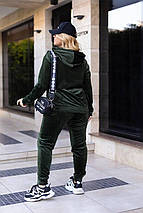 Велюровий спортивний костюм хакі великого розміру Розміри: 48-50, 52-54, 56-58, 60-62, фото 3