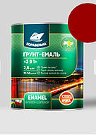 Ґрунт-емаль 3в1 вишня 2.8кг ТМ Корабельна ГЛЯНЦЕВАЯ