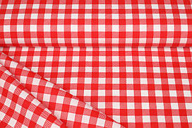 Сатин-твіл Клітинка червона