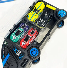 Іграшкова фура Car Carrier Trailer з 5 металевими машинками, фото 3