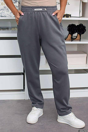 Жіночі батальні штани в спортивному стилі великого розміру батал Розміри: 48-50, 52-54, 56-58, 60-62, фото 1