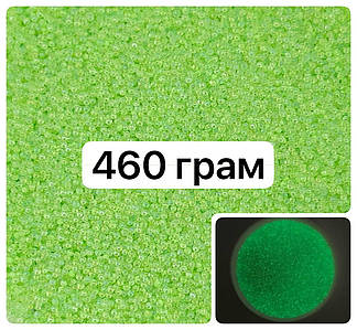 Бульйонки / Мікробісер / Світлонакопичувальні / Світяться у темряві / Упаковка - 460 гр / Салатовий