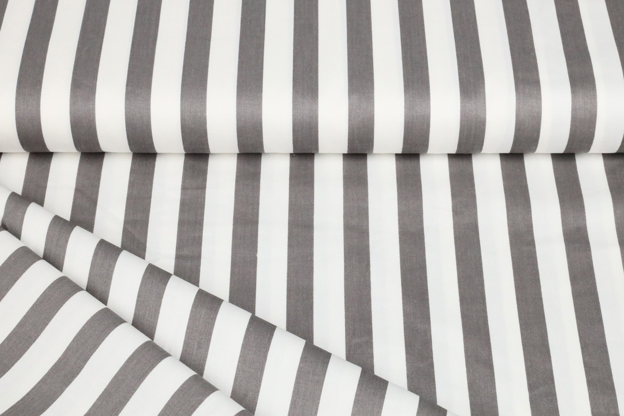 Сатин-твіл Смужки темно-сірі, фото 1