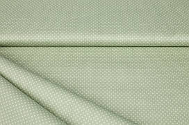 Сатин-твіл Крапки 2 мм на пильно-зеленому