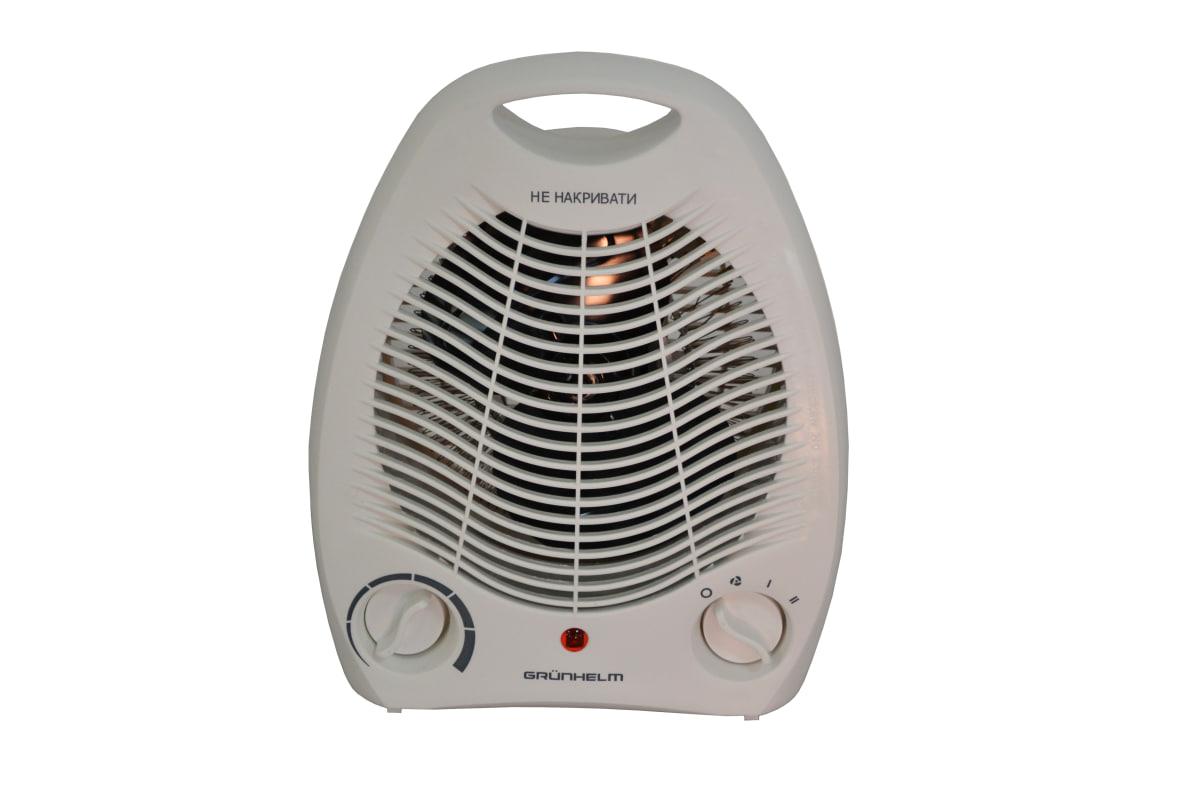 Побутовий спіральний тепловентилятор Grunhelm FH-03 Дуйчик 2000 Вт Білий