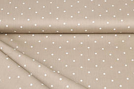 Сатин-твіл Горошки на бежевому