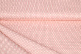 Сатин-твіл Крапки на пудрово-рожевому (залишок 2.55 мп)