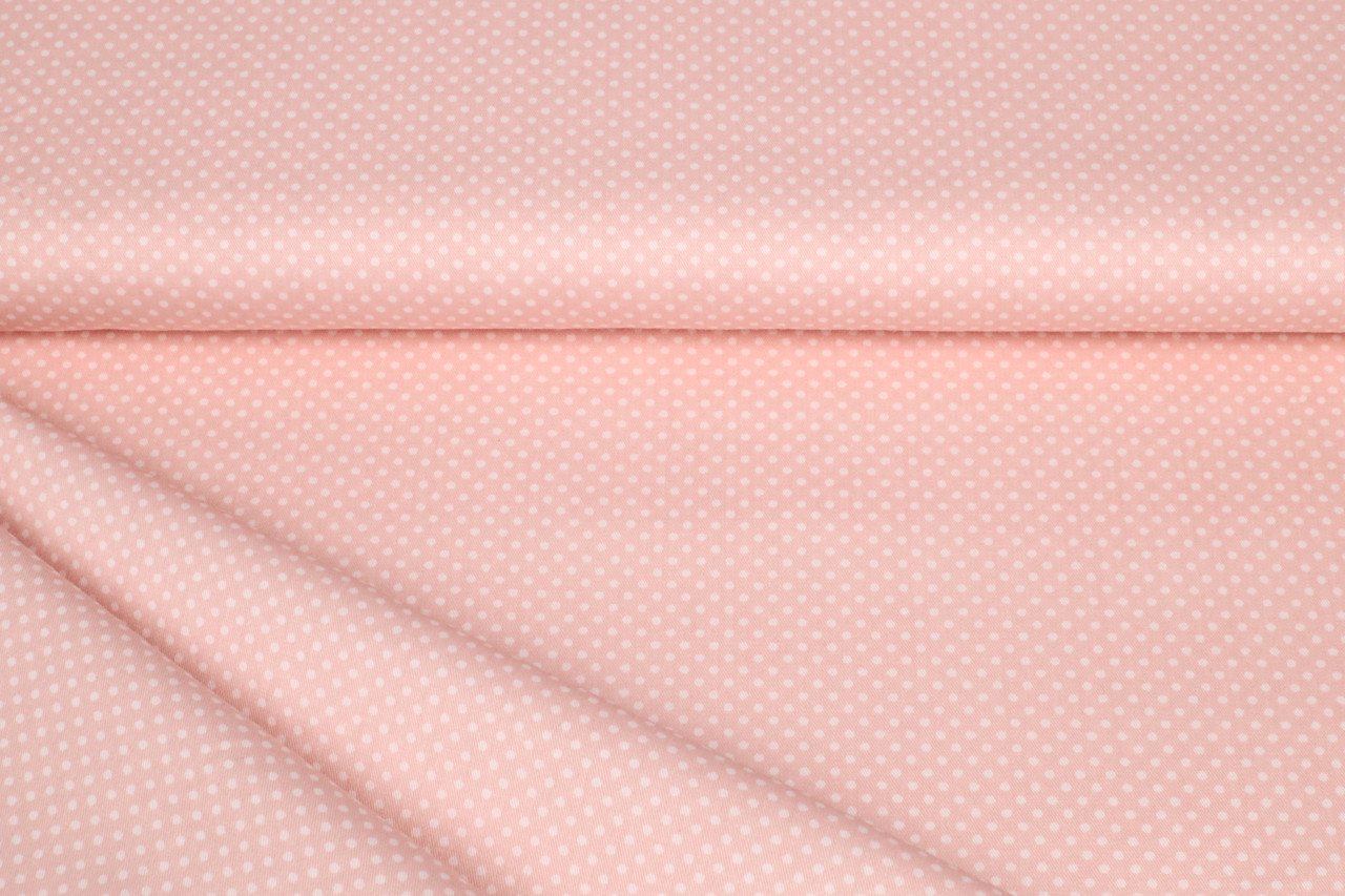 Сатин-твіл Крапки на пудрово-рожевому (залишок 2.55 мп), фото 1