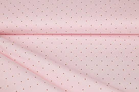 Сатин-твіл Крапки коричневі на ніжно-рожевому