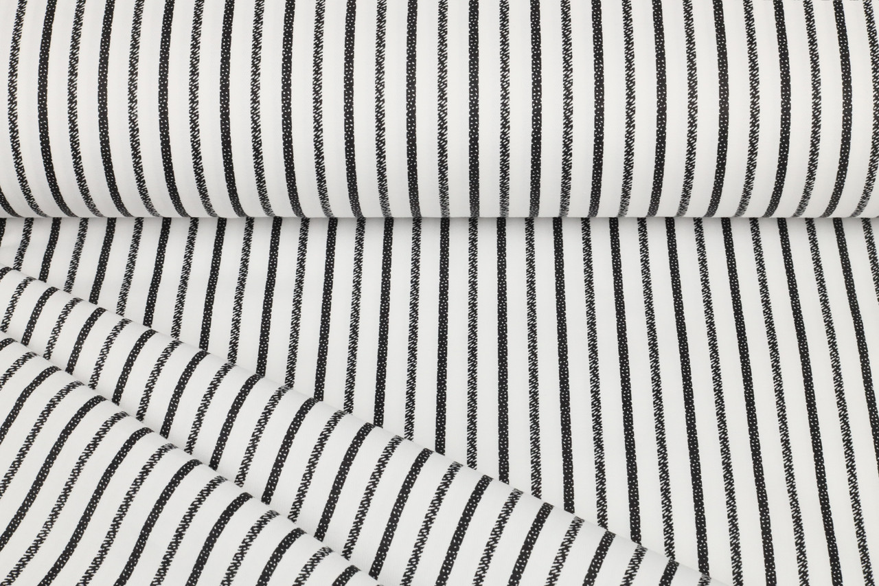 Сатин-твіл Смужки розмиті чорні