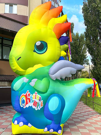 Надувна фігура дракон 350 см з повітродувкою та підсвіткою для свят і фотозон, фото 1