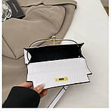 Дефект! Жіноча сумка 6012 крос-боді рептилія на ремінці бежева, фото 5