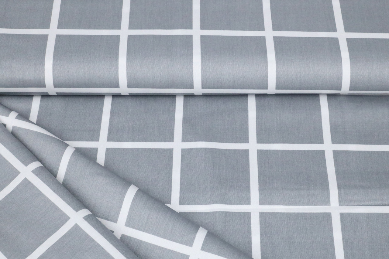 Сатин-твіл Клітинка крупна на сірому