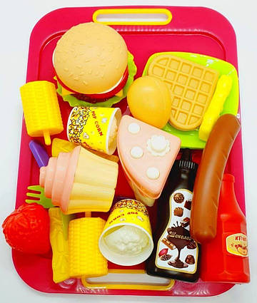 Набір дитячих іграшкових продуктів на підносі, ТМ KINDER WAY