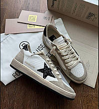 Жіночі коричневі сірі замшеві кросівки Golden Goose Super-Star із зіркою кеди