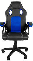 Крісло комп'ютерне геймерське Bonro YS-6056 синє з регулюванням висоти сидыння для офісу, підлітка, школяра, фото 5