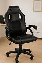 Крісло комп'ютерне геймерське Bonro YS-6056 чорне з регулюванням висоти сидыння для офісу, підлітка, школяра, фото 3