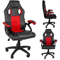 Крісло комп'ютерне геймерське Bonro YS-6056 червоне з регулюванням висоти сидыння для офісу, підлітка, школяра, фото 3