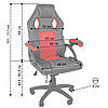 Крісло комп'ютерне геймерське Bonro YS-6056 червоне з регулюванням висоти сидыння для офісу, підлітка, школяра, фото 10