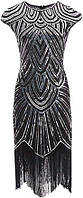 Сукня в стилі 20-х Гетсбі з паєтками бахромою, вечірнє жіноче ретро плаття з блискітками для карнавалу, вечірок, Хелловіну