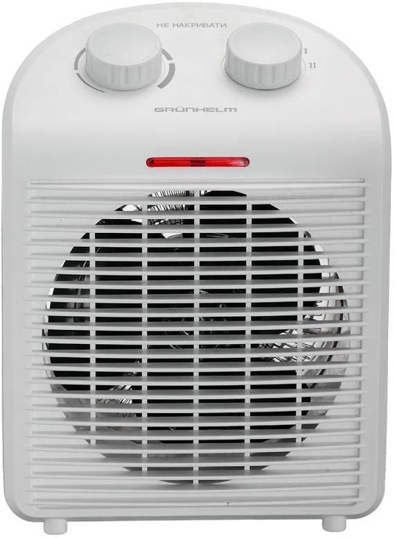 Побутовий спіральний тепловентилятор Grunhelm FH-37 Обігрівач 2000 Вт Білий