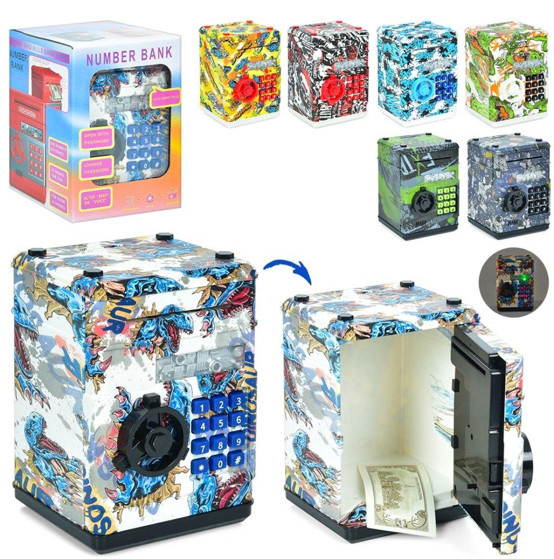 Сейф іграшковий з кодовим замком LED-підсвіткою музикою та втягуванням купюр