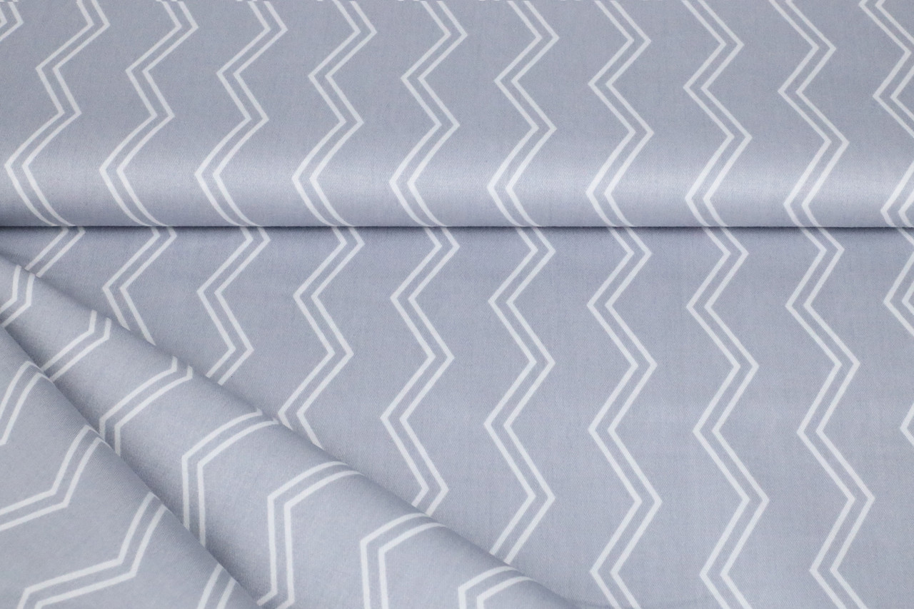 Сатин-твіл Подвійні зигзаги на сірому (залишок 1.25 мп), фото 1