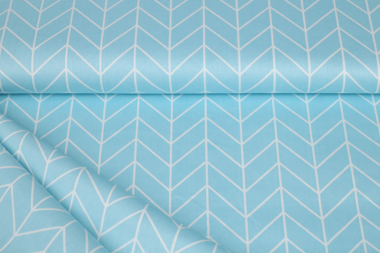 Сатин-твіл Геометрія на блакитному, фото 1