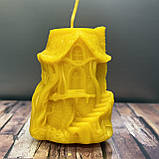 Воскова свічка фігурка Будиночок у дереві на подарунок натуральна з бджолиного воску 80х60 мм, фото 3