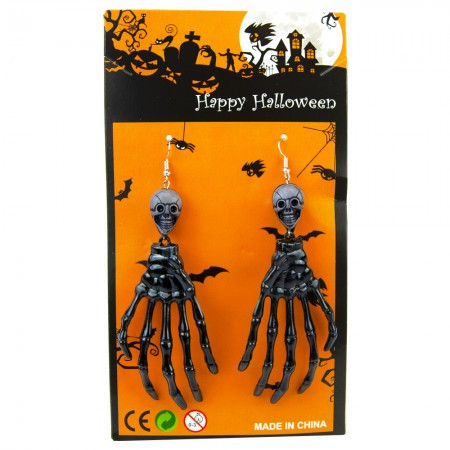 Сережки для вух Скилет. Сережки на Гелловін, фото 1