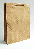 Пакет подарунковий "Золоті крапочки", 18×23×10 см