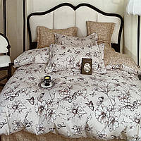 Постільна білизна Сімейний комплект з простирадлом на гумці з фланелі два підодіяльника