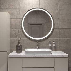 Дзеркало з лицевою підсвіткою кругле