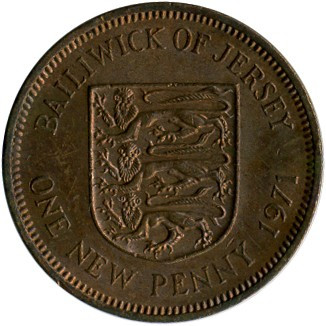 Монета Острова Джерсі 1 пені 1971-80 рр., фото 1