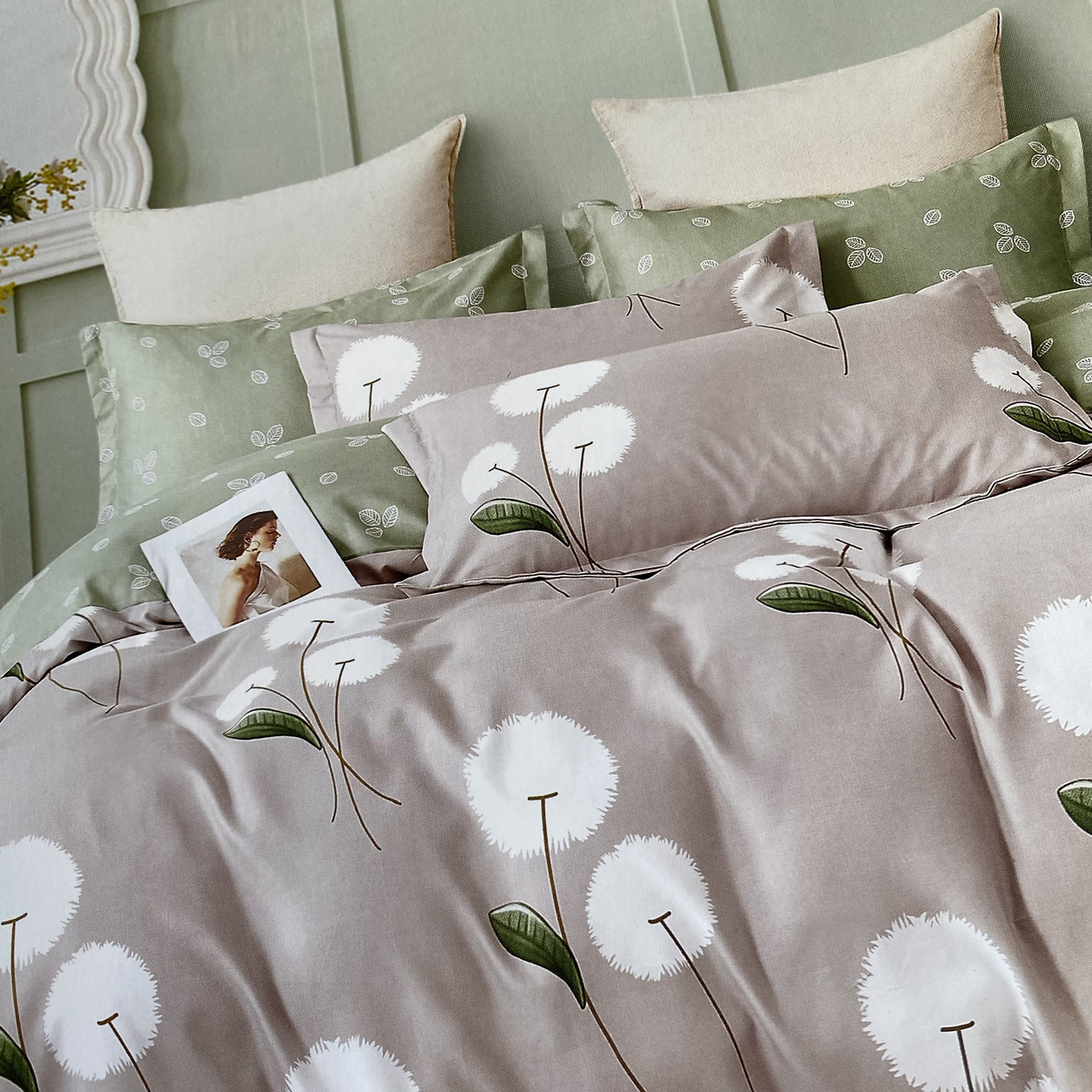 Постільна білизна Двоспальний комплект з простирадлом на гумці 160*200+20см, постільна білизна з фланелі розмір двоспальний, фото 1