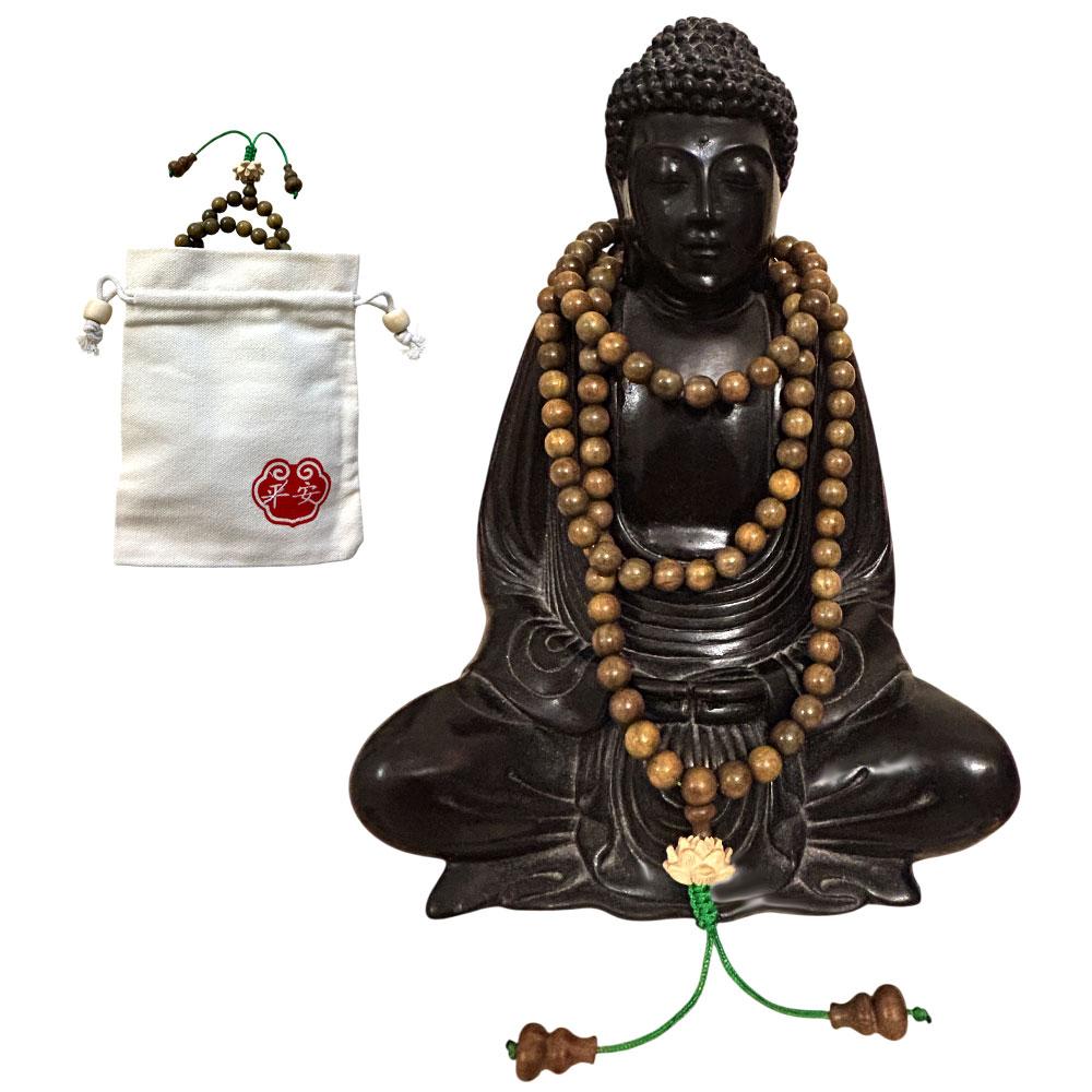 Чотки з сандала з лотосом на 108 намистин 8 мм, фото 1