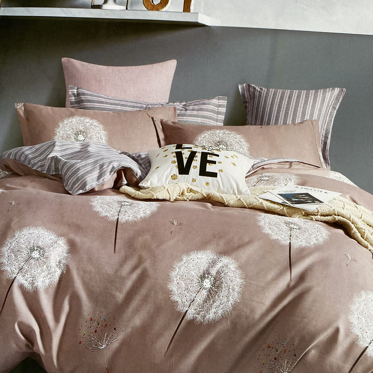 Постільна білизна Євро комплект з простирадлом на гумці Постільна білизна з фланелі євро розмір, фото 1