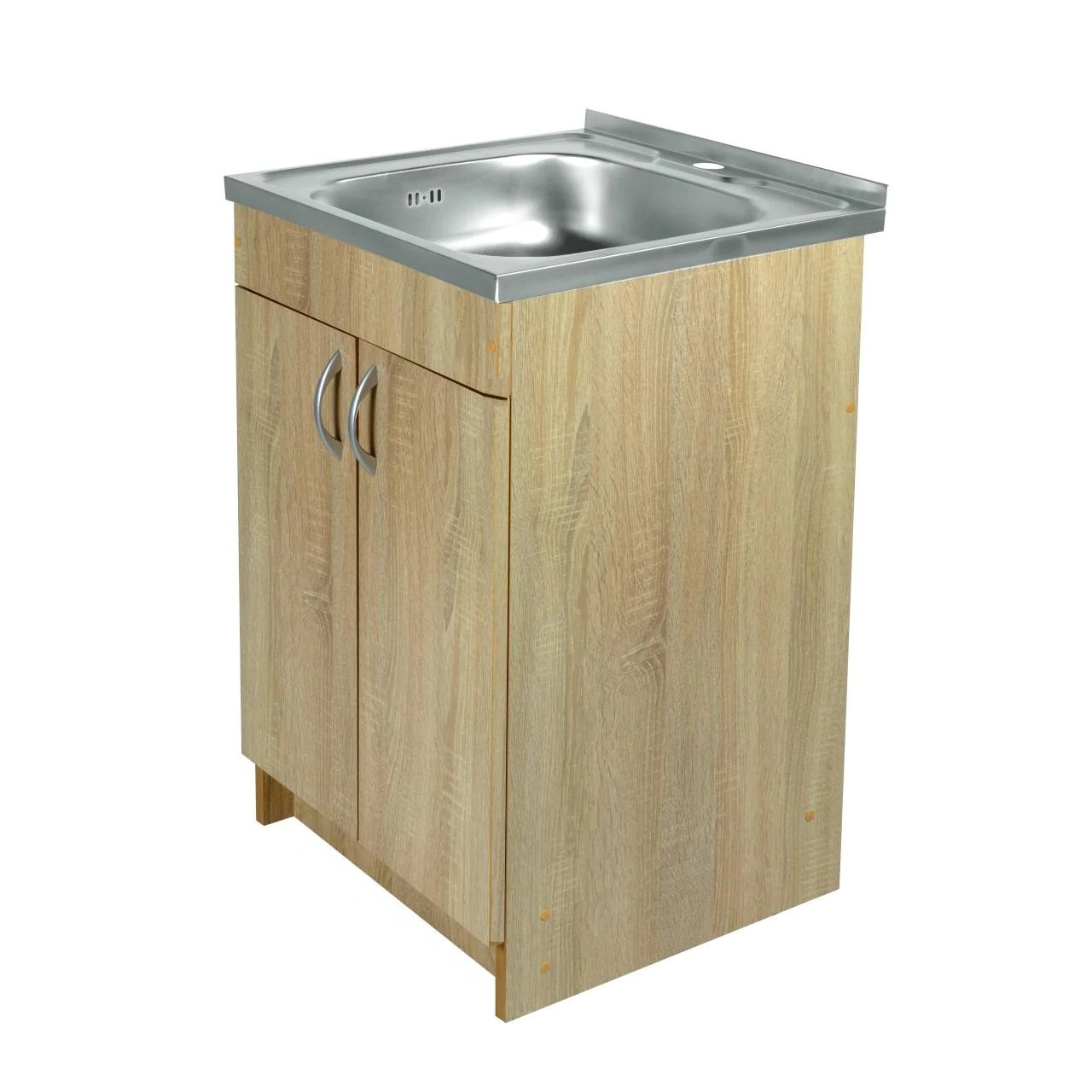 Тумба кухонна Дуб сонома з накладною мийкою 50х50 (0,6 мм) із сифоном, фото 1