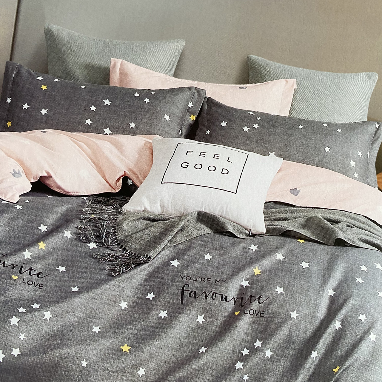 Постільна білизна Євро комплект з простирадлом на гумці Постільна білизна з фланелі євро розмір, фото 1