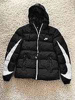 Пуховик Nike Черный с белыми вставками