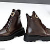 Круті шкіряні зимові черевики натуральна шкіра колір Шоколад, фото 4