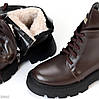 Круті шкіряні зимові черевики натуральна шкіра колір Шоколад, фото 8