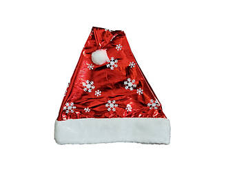 Шапка Діда морозу зі сніжинками . Шапка новорічна 12 штук
