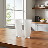 Набір склянок білих 2 шт 400 мл White Sakura високі матові, фото 2
