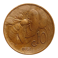 Італія 10 чентезимо, 1921