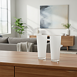 Набір склянок білих 2 шт 400 мл White Sakura високі матові, фото 6