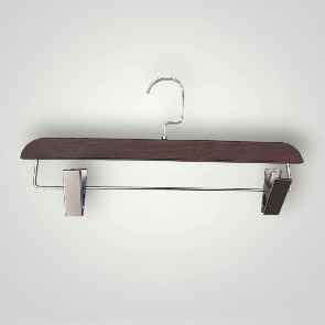 Плічки вішалки з прищіпками 35 см коричневі тремпеля для штанів і спідниць уп.5 шт